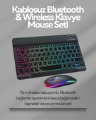 Tüm Cihazlarla Uyumlu RGB Işıklı Kablosuz Klavye ve Mouse Seti - 1