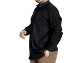 Erkek Gömlek UKol Gabardin Çift Cep 20360 Siyah thumbnail 3