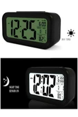 Işıklı Dereceli Masa Ofis Saati Alarmlı Termometre Takvim Çalar Saat - 4