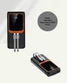 Powerbank 20000 mAh | 22.5W Hızlı Şarj, Dahili Kablolu, LCD Ekranlı Şarj Cihazı - 5