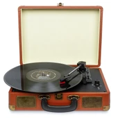 fomix FM-102 kahverengi  Hoparlörlü Bluetoothlu Pikap Plak Çalar thumbnail 4