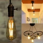 Şahnet 4W Dim Rustik Led Ampul Sarı Işık Armut Edison Ampul 3 Adet - 5