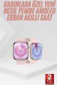 Pembe Akıllı Saat 49mm iOS & Android Uyumlu Arama Özellikli thumbnail 1