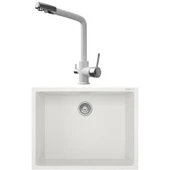 Real Stone K012 Beyaz Mutfak Evyesi + Abant Beyaz Arıtmalı Mutfak bataryası thumbnail 1