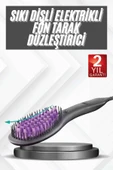 Elektrikli Fırça Taşınabilir Saç Düzleştirici Tarak Sıkı Dişli - 1