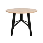 Round Yuvarlak Yemek Masası - Ceviz/Siyah 110x110x76 cm - 2