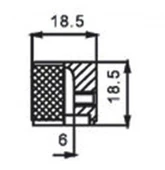 VALENCIA MNB1BK GİTAR POT. DÜĞME BAŞLIĞI (KUBBELİ) METAL, SİYAH, ( thumbnail 2