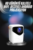 Projeksiyon Ev Sineması Bluetooth 4k HD Kaliteli Görüntü Kumandalı - 1