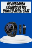 Amoled Ekran Akıllı Saat Üç Kordonlu İOS Android Uyumlu thumbnail 1