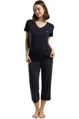 Arnetta Kadın Lacivert Kısa Kol Pijama Takım 3225 thumbnail 2