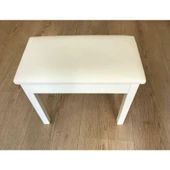 CREMONIA A.N PTCWHL PİYANO TABURESİ 70 CM BEYAZ SANDIKLI MASİF AYAKLI thumbnail 1