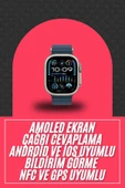 49mm Akıllı Saat Amoled Ekranlı Kadın Erkek Kol Saati Plastik Kordon - 2