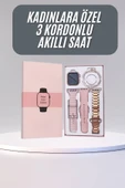 Akıllı Saat 3 Kordonlu Ve Aksesuarlı Bayanlar Için Şık Rose renk thumbnail 1