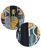 Temel İş Makinalı Desenli Gri Tek Gözlü Kalem Çantası thumbnail 3