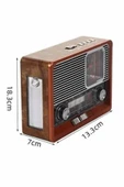 Vintage Nostaljik Radyo AUX USB SD Kart Girişli Şarjlı Bluetooth Bağlantılı - 4