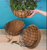 Sarkaç Çiçek Sepeti 3lü Coco Elyaf Makreme Saksı 20-25-30cm - 8