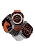 Yeni Model Akıllı Saat Ultra Smart Watch Gümüş Kasa 45mm Titreşim thumbnail 3