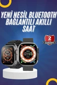 Yeni Model Akıllı Saat Ultra Smart Watch Gümüş Kasa 45mm Titreşim thumbnail 1