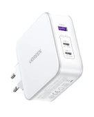 UGREEN Nexode 140W GaN 3 Portlu Hızlı Şarj Cihazı 1xUSB-A, 2xUSB-C QC 4.0 PD 3.1, Beyaz, 15339 - 3