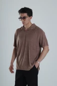 Erkek Kahve T-Shirt Dokuma Kumaş - 2