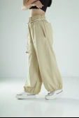 Tasarım Keten Açık Yeşil Baggy Pantolon - 2
