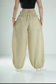 Tasarım Keten Açık Yeşil Baggy Pantolon - 4