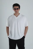 Erkek Beyaz T-Shirt Dokuma Kumaş - 1