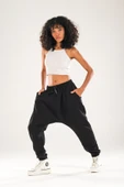 Siyah Harem Jogger Pantolon - 2