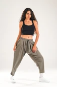 Yeşil Pileli Jogger Pantolon - 1