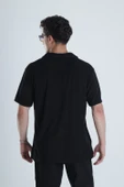 Erkek Siyah T-Shirt Dokuma Kumaş - 4