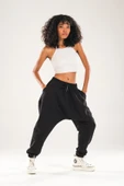 Siyah Harem Jogger Pantolon - 1