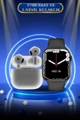 3.Nesil TWS Bluetooth Kulaklık ve Dokunmatik Ekran Akıllı Saat Sesli Görüşme thumbnail 2