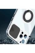 Akman Ally iPhone 12 Pro Max Kılıf Sürgülü Kamera Lens Korumalı Yüzük Standlı - ACL6205854-4936 thumbnail 4