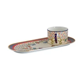 Lucky Art Fiora Tek Kişilik Tepsili Çay Fincanı Seti thumbnail 2