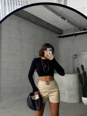 BİÇOMİ Tokalı deri şort h24444 thumbnail 7