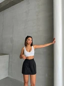 BİÇOMİ Çizgili şort etek thumbnail 6