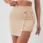 BİÇOMİ Zincirli mini etek s241008 thumbnail 1