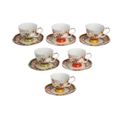 Lucky Art Fiora Bone 6 lı Cay Fıncanı Setı thumbnail 1