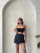 BİÇOMİ Brodeli şort etek s255075 thumbnail 5