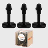 Siyah 25 ADET Plastik Kapı Pencere Arkası Parlak Tampon Vidalı Duvar Boya Koruyucu Silikon Stoper thumbnail 5