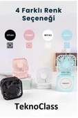 TeknoClass El Fanı Mini Masaüstü Ve Boyun Askılı Fan Portatif Şarjlı 3 Kademeli Vantilatör Soğutucu Mini Klima - 4