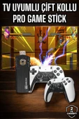8K Android TV Gme Stick Video Oyun Konsolu Aile Retro 35000 Oyunlu Çift Kollu - 1