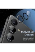 MustCase Samsung Galaxy A34 / A54 Uyumlu Parlak Siyah Kamera Lens Koruyucu Cam - 3
