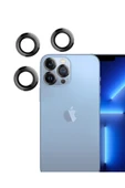 ucuzmi Iphone 13 Pro Max Uyumlu Kamera Lens Koruyucu Çelik Halka Hd 9d Kırılmaz Cam - 1