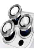 ERMER iphone 11 Pro Max Uyumlu Kamera Lensi Koruma Camı Safir Metal Çerçeveli HD Gri Koruma Lensi - 1