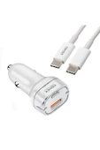 tonex TA-38W PD + USB-A Type-C to Type-C Kablolu Araç İçi Şarj Aleti Set - 1