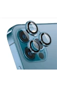 Solid Iphone 13 Pro/iphone 13 Pro Max Uyumlu  Kamera Lens Koruyucu Metal Çerçeveli Tam Koruma Temperli Cam - 1