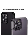inteknoloji Iphone 15 Pro Max & 15 Pro Uyumlu Kamera Koruyucu Safir Metal Çerçeve 9h Cam Naturel  [3'lü Set] - 3