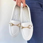 BİÇOMİ Rain Beyaz Cilt Babet Ayakkabı thumbnail 4