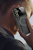 Akman Samsung Galaxy A56 Kılıf Joy Lens Standlı Kapak - Koyu Yeşil - ACL6209467-6475 - 3